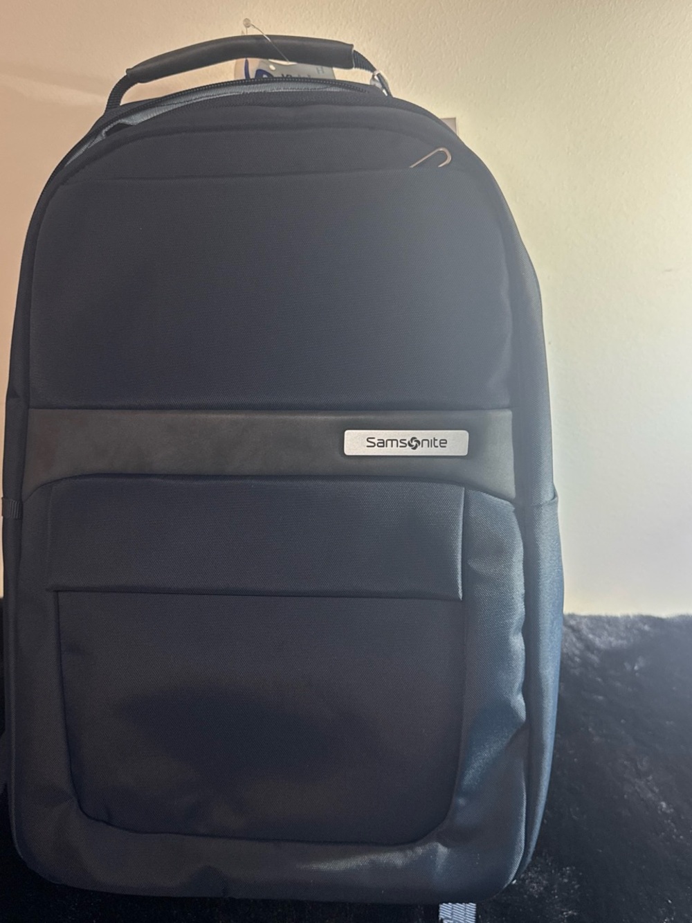 Samsonite Black Men's Backpack with Silver Logo Accent
